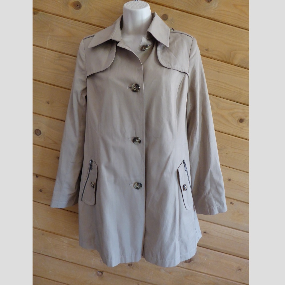 Dkny Tan Dark Beige Basic Camel Single Breast Tre… - image 1